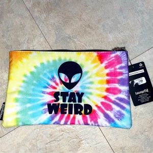 Loungefly Stay Weird Alien Tie-Dye Zippered Case - NWT